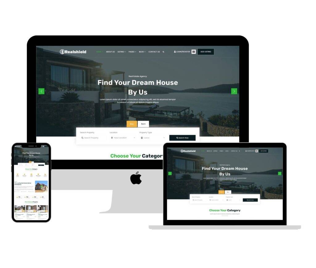 Real estate website design Template.